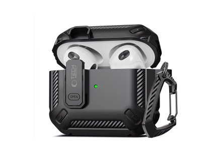 Silikonové pouzdro Tech-Protect X-Carbo pro Apple AirPods Pro 1 / 2 – Black