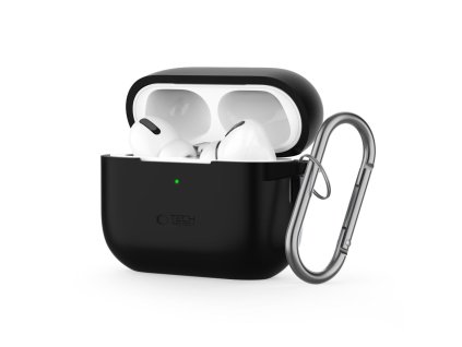 Silikonové pouzdro Tech-Protect Silicone Hook pro Apple AirPods Pro 1 / 2 – černé