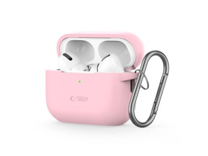 Silikonové pouzdro Tech-Protect Silicone Hook pro Apple AirPods Pro 1 / 2 – Dusty Pink