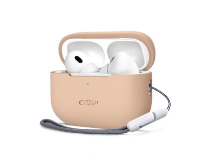 Silikonové pouzdro Tech-Protect pro Apple AirPods Pro 1 / 2 – Caffe Latte