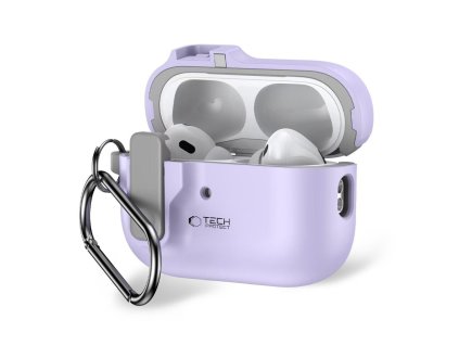Silikonové pouzdro Tech-Protect Slim Hook pro Apple AirPods Pro 1 / 2 – Lavender