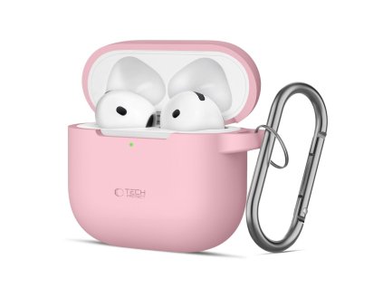 Silikonové pouzdro Tech-Protect Silicone Hook pro Apple AirPods 4 – Dusty Pink
