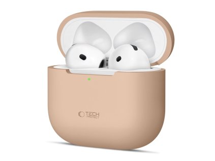 Silikonové pouzdro Tech-Protect pro Apple AirPods 4 – Caffe Latte