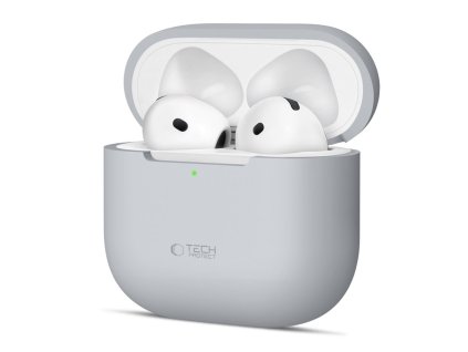 Silikonové pouzdro Tech-Protect pro Apple AirPods 4 – Crayon Grey