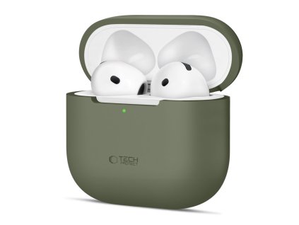 Silikonové pouzdro Tech-Protect pro Apple AirPods 4 – Olive Green