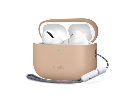 Silikonové pouzdro Tech-Protect pro Apple AirPods Pro 3 – Caffe Latte