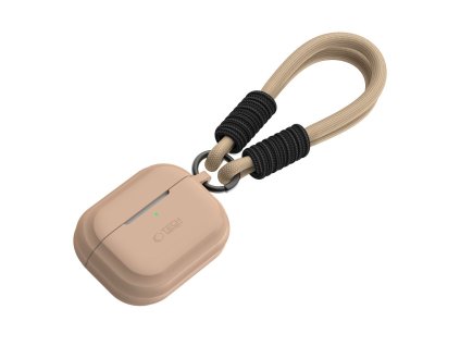 Silikonové pouzdro Tech-Protect Silicone Rope pro Apple AirPods Pro 1 / 2 – Caffe Latte