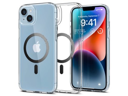 Pouzdro Spigen Ultra Hybrid Mag MagSafe pro iPhone 14 Plus / 15 Plus – Carbon Fiber