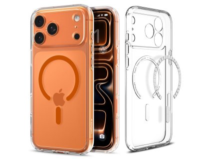 Pouzdro Spigen Ultra Hybrid Mag MagSafe pro iPhone 17 Pro Max – Clear/Orange