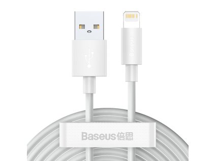 BASEUS TZCALZJ-02 Simple Wisdom Sada 2ks kabelů USB/Lightning 12W, 1,5m, bílý