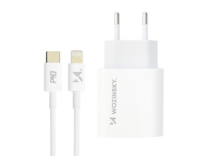 1526 wozinsky wwc 03 l nabijecka usb c pd s vykonem 20w a lightning kabelem bila