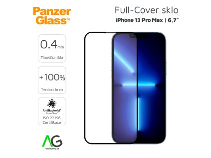 1670 panzerglass ochranne sklo 2 5d full cover 0 4mm pro iphone 13 pro max antibacterial cerny ramecek