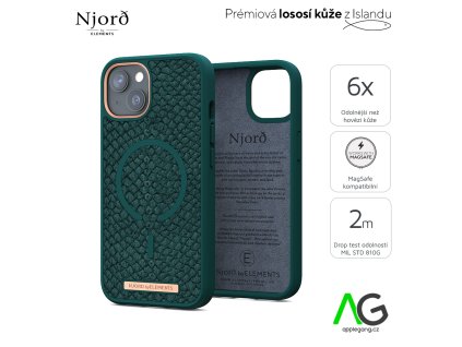 1814 njord jord magsafe kryt z lososi kuze pro iphone 13 mini tmave zeleny