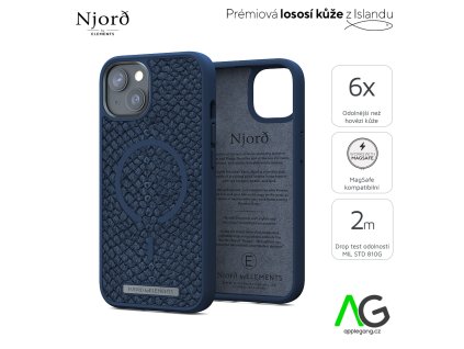 1826 njord vatn magsafe kryt z lososi kuze pro iphone 13 mini tmave modry