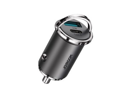 JOYROOM C-A35 Duální Mini autonabíječka USB+USB-C PD QC3.0 s výkonem 45W, tmavě šedá