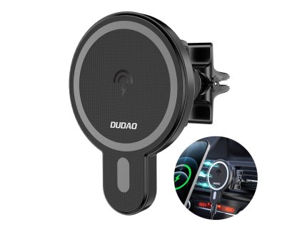 2138 dudao f13 magneticky magsafe drzak telefonu s bezdratovym nabijenim 15w cerny
