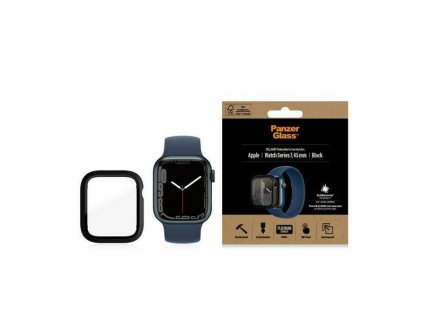 PANZERGLASS Full Protection Ochranný kryt pro Watch 7/8, 45mm, černý rámeček, AntiBacterial