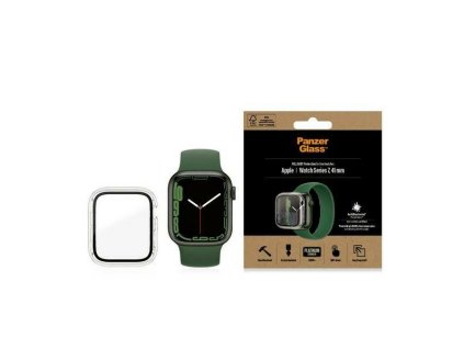 PANZERGLASS Full Protection Ochranný kryt pro Watch 7/8, 41mm, čirý rámeček, AntiBacterial