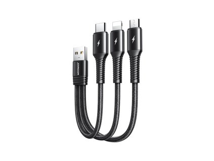 2210 joyroom s 01530g9 mini nabijeci kabel 3v1 3 5a lightning usb c microusb delka 0 15m cerny