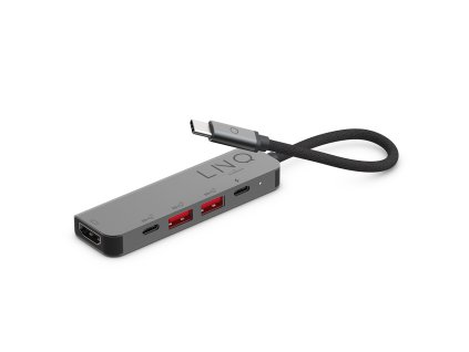 2576 linq lq48014 pro multiport usb c hub 5v1 hdmi 2x usb c 2x usb pd az 100w space grey