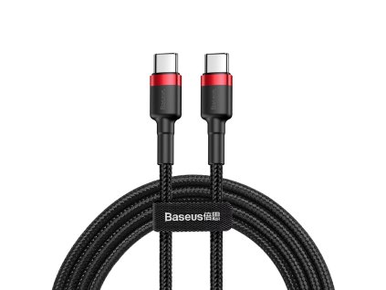 BASEUS CATKLF-H91 opletený a odolný kabel Cafule USB-C/USB-C, 2m, černo-červený