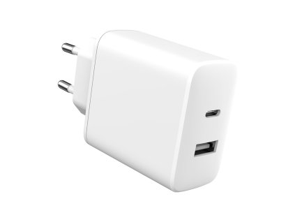 2735 estuff es635031 premiova dvouportova nabijecka usb a usb c pd 32w bila