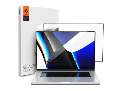 2765 spigen glas tr slim ochranne sklo 2 5d full cover 0 3mm pro macbook pro 14 2021 23 cerny ramecek