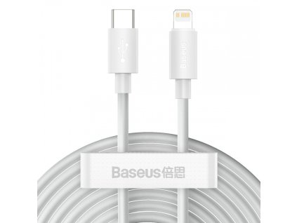 287 baseus tzcatlzj 02 simple wisdom kabel usb c lightning pd 20w 1 5m bily 2 pack