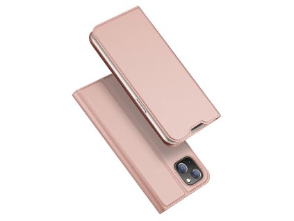 DUX DUCIS SkinPro kryt typu kniha pro iPhone 14 Plus, růžovo-zlatý