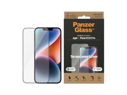 PANZERGLASS Ochranné sklo 2.5D FULL-COVER 0.4mm pro iPhone 13/13 Pro/14, montážní rámeček