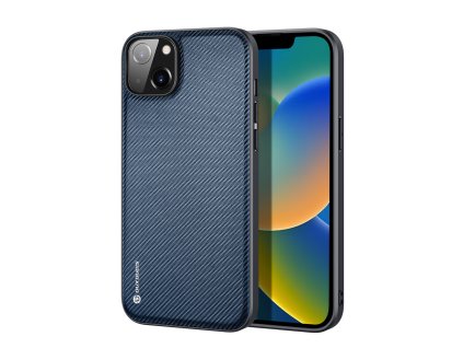 DUX DUCIS Fino Series Odolný kryt s textilními zády pro iPhone 14 Plus, tmavě modrý