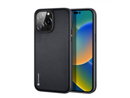 3278 dux ducis fino series odolny kryt s textilnimi zady pro iphone 14 pro cerny