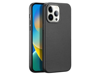 DUX DUCIS Grit Leather Magsafe Kožený kryt pro iPhone 14 Pro, černý