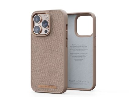 3527 njord fabric just odolny kryt s textilnimi zady pro iphone 14 pro bezovy