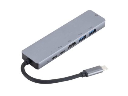 3647 estuff es623012 multi usb c hub 6v1 hdmi 2x usb 2x usb c rj45 napajeni az 87w space grey