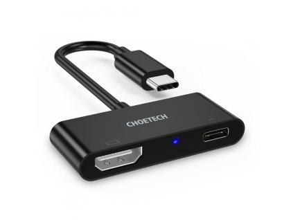 3875 choetech hub m03 miniaturni hub 2v1 hdmi 4k 60hz usb c pd 60w cerny