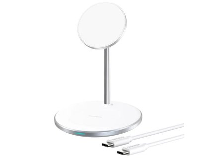 CHOETECH T581-F MagLeap Duo 2v1 MagSafe nabíjecí stojánek pro iPhone a AirPods, 15W, stříbrný
