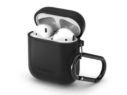 407 spigen airpods case silikonovy kryt pro apple airpods 1 2 cerny