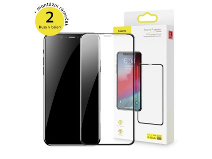 4229 baseus sgapiph61s kc01 ochranne sklo 3d full cover 0 3mm pro iphone xr 11 montazni ramecek 2ks
