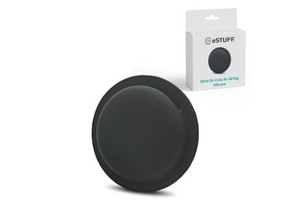 4238 estuff es663050 silikonovy samolepici kryt pro apple airtag s 360 ochranou cerny
