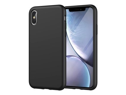 4325 estuff es671126 silk touch silicone case jemny silikonovy kryt pro iphone x xs cerny