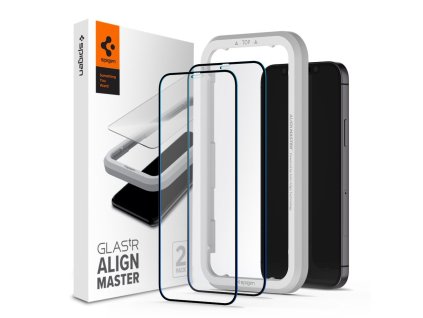 434 spigen alignmaster ochranne sklo 2 5d full cover 0 3mm pro iphone 12 pro max montazni ramecek 2ks