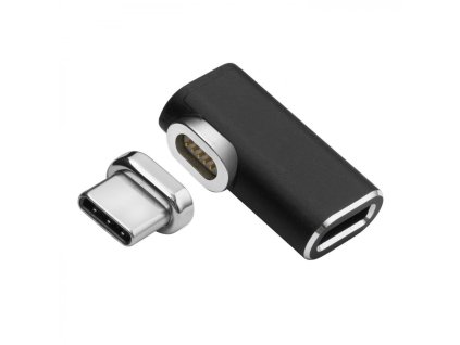 4448 microconnect magneticky uhlovy adapter usb c 3 1 male female samec samice pd az 100w cerny