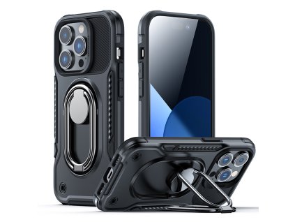 JOYROOM JR-14S2 Ultra odolný kryt s dvojitým stojánkem pro iPhone 14 Pro, černý