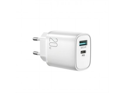 4463 joyroom l qp2011 chytra nabijecka qc3 0 pd 2v1 usb usb c s vykonem 20w bila