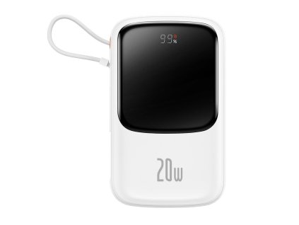 BASEUS PPQD060002 Qpow Pro Powerbanka 10.000mAh s výkonem 20W a Lightning kabelem, bílá