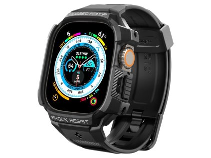 4475 spigen rugged armor pro ultra odolny kryt a reminek pro apple watch ultra 49mm cerny