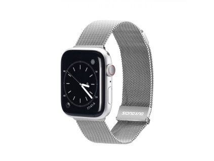 4589 dux ducis strap milanese magneticky kovovy reminek pro apple watch 42 44 45 49mm stribrny