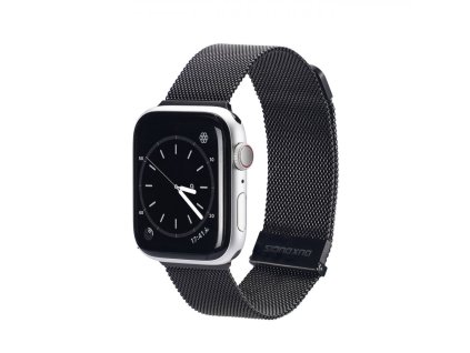 4598 dux ducis strap milanese magneticky kovovy reminek pro apple watch 38 40 41mm cerny