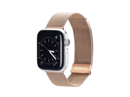 4601 dux ducis strap milanese magneticky kovovy reminek pro apple watch 38 40 41mm ruzovo zlaty